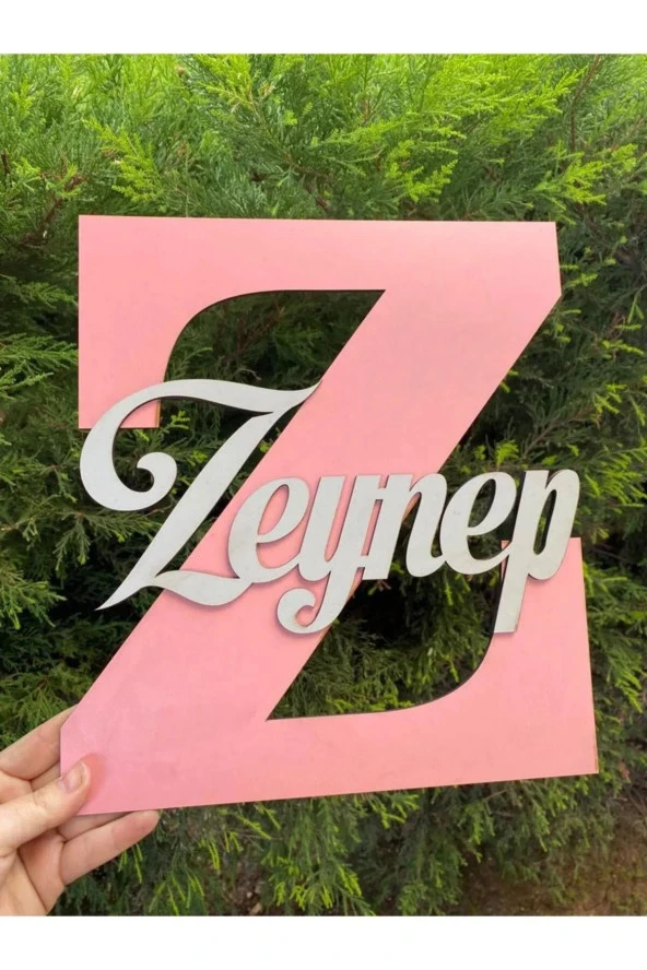 İsme Özel Harf Ve İsimli Ahşap Bebek Ve Çocuk Oda Kapı Süsü ürün görseli 1