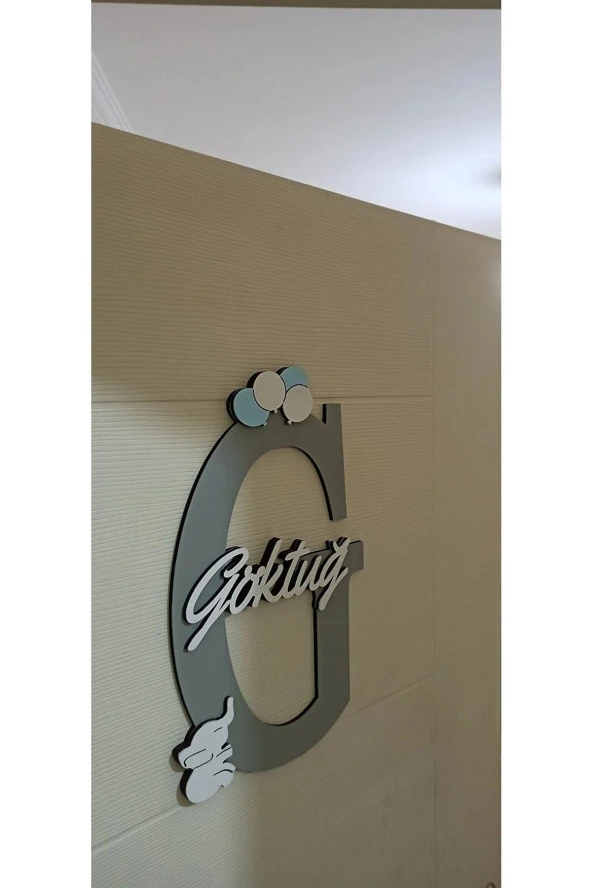 İsme Özel Harf Ve İsimli Ahşap Bebek Ve Çocuk Oda Kapı Süsü - 2