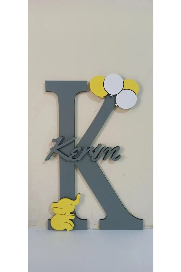 İsme Özel Harf Ve İsimli Ahşap Bebek Ve Çocuk Oda Kapı Süsü - Resim 2