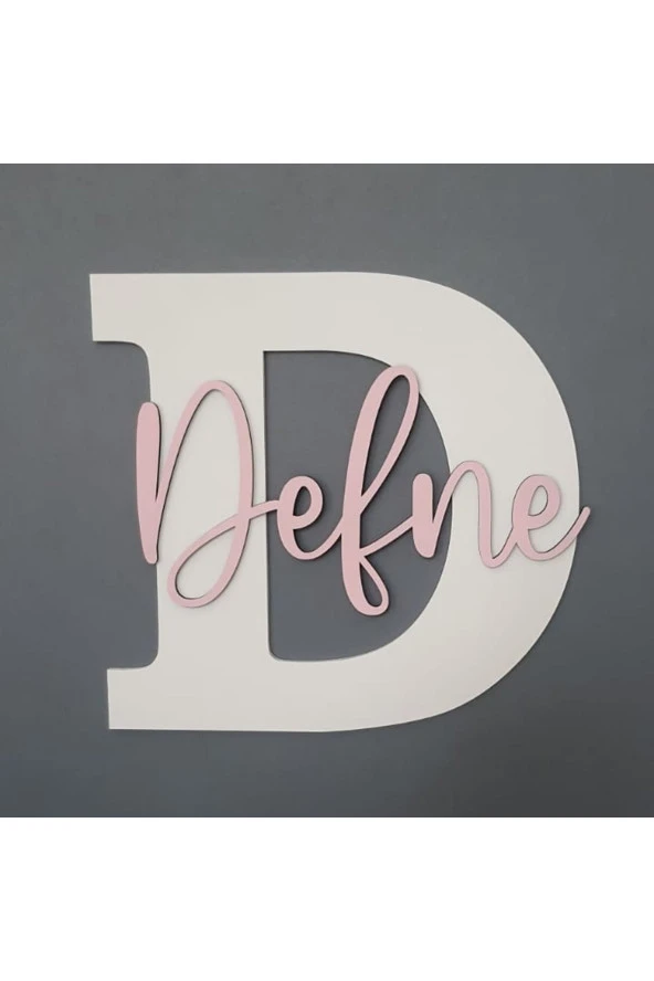 İsme Özel Harf Ve İsimli Ahşap Bebek Ve Çocuk Oda Kapı Süsü ürün görseli 1