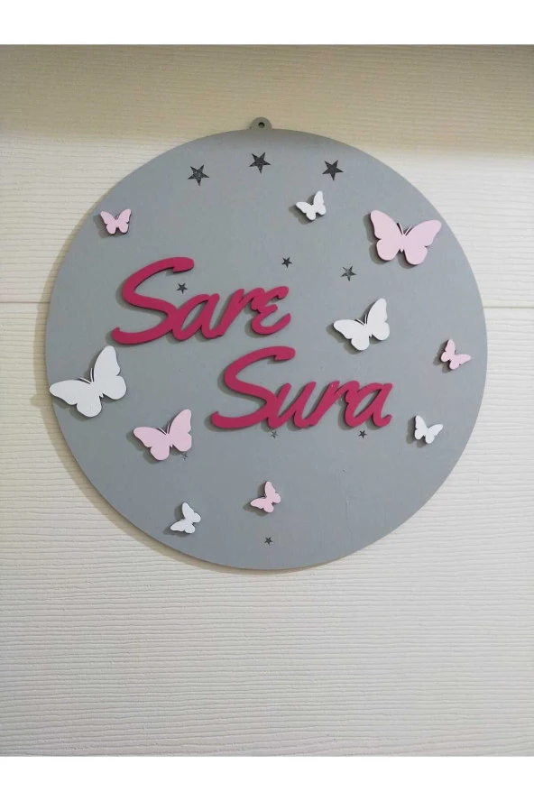 Özel Konsept Tasarım Isimli Bebek Çocuk Kapı Süsü ürün görseli 1