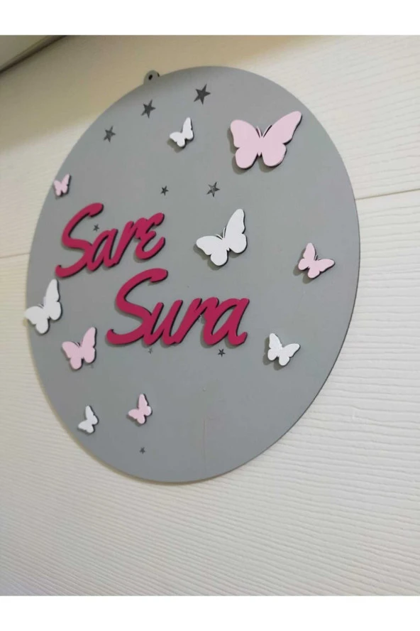 Özel Konsept Tasarım Isimli Bebek Çocuk Kapı Süsü - Resim 2