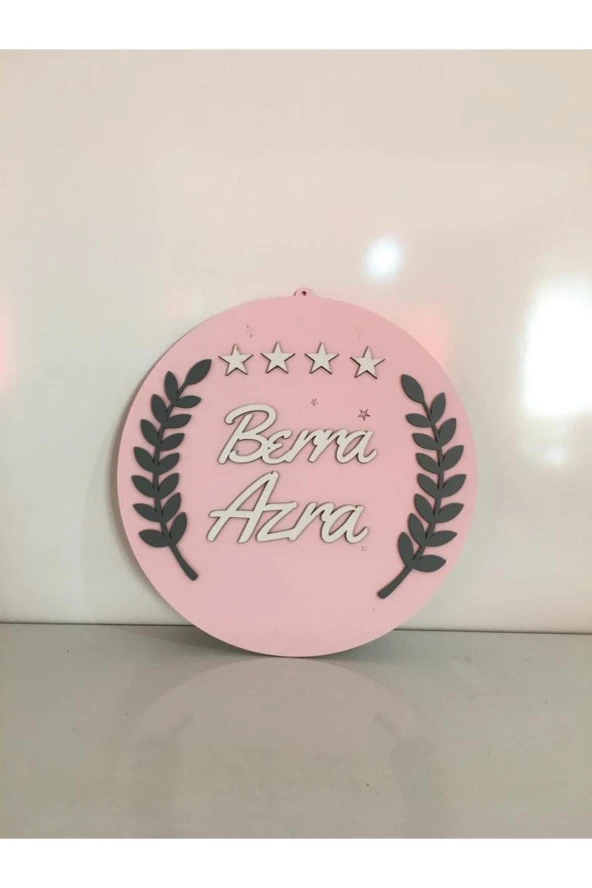 Özel Konsept Tasarım Isimli Bebek Çocuk Kapı Süsü - Resim 2