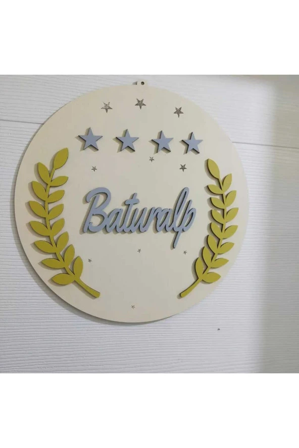 Özel Konsept Tasarım Isimli Bebek Çocuk Kapı Süsü - 3