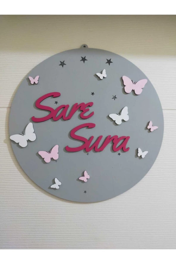 Özel Konsept Tasarım Isimli Bebek Çocuk Kapı Süsü - Resim 4