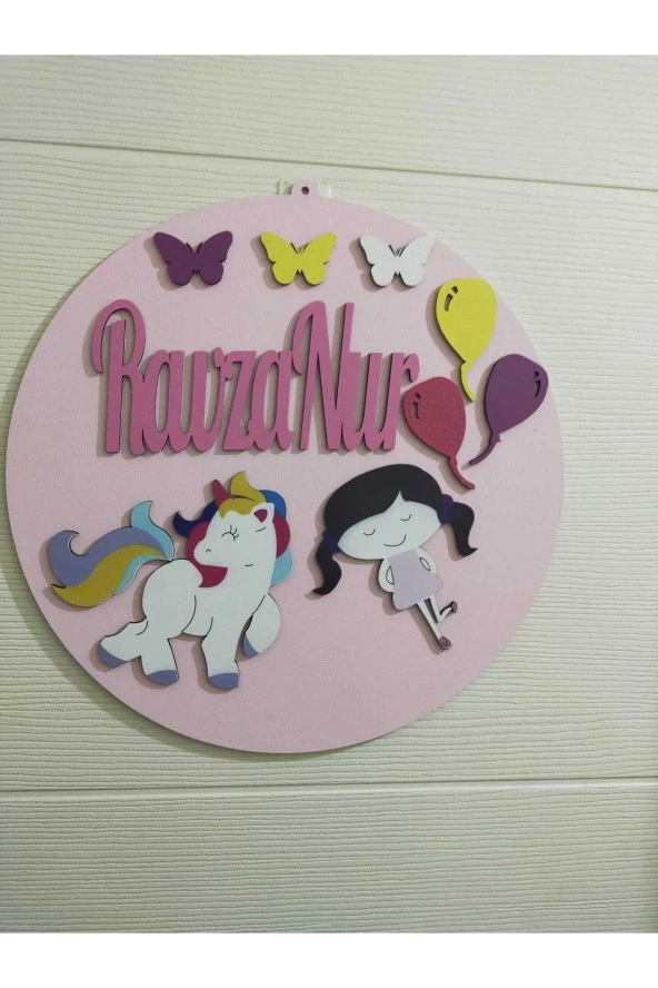 Çocuk Odası Kapı Süsü pembe - Resim 2