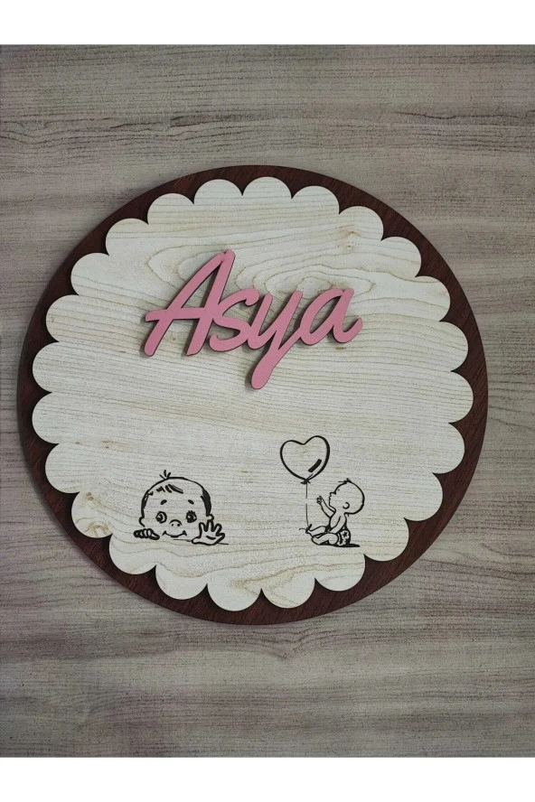 Özel Konsept Tasarım Isimli Bebek Çocuk Kapı Süsü ürün görseli 1