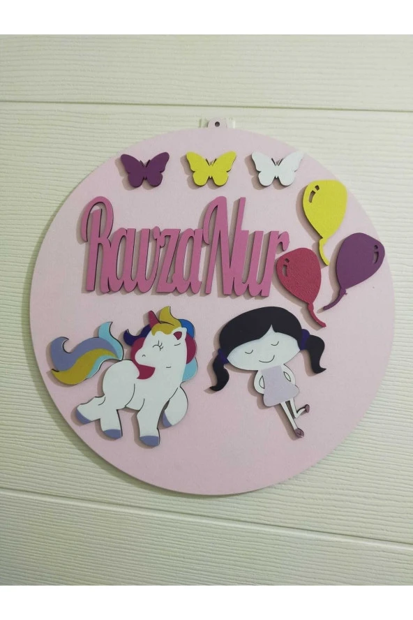 Çocuk Odası Kapı Süsü pembe - Resim 3