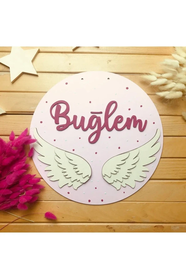 Özel Konsept Tasarım Isimli Bebek Çocuk Kapı Süsü ürün görseli 1