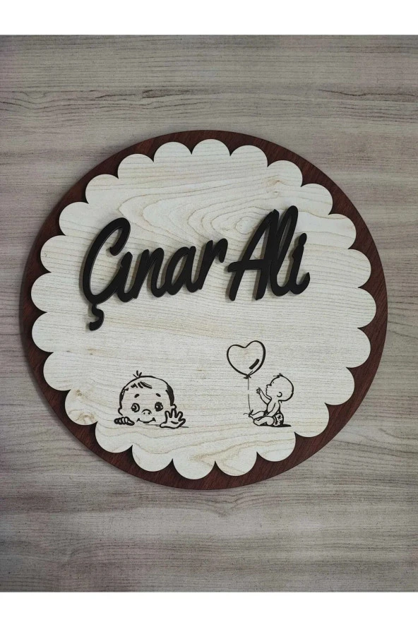 Özel Konsept Tasarım Isimli Bebek Çocuk Kapı Süsü - Resim 3