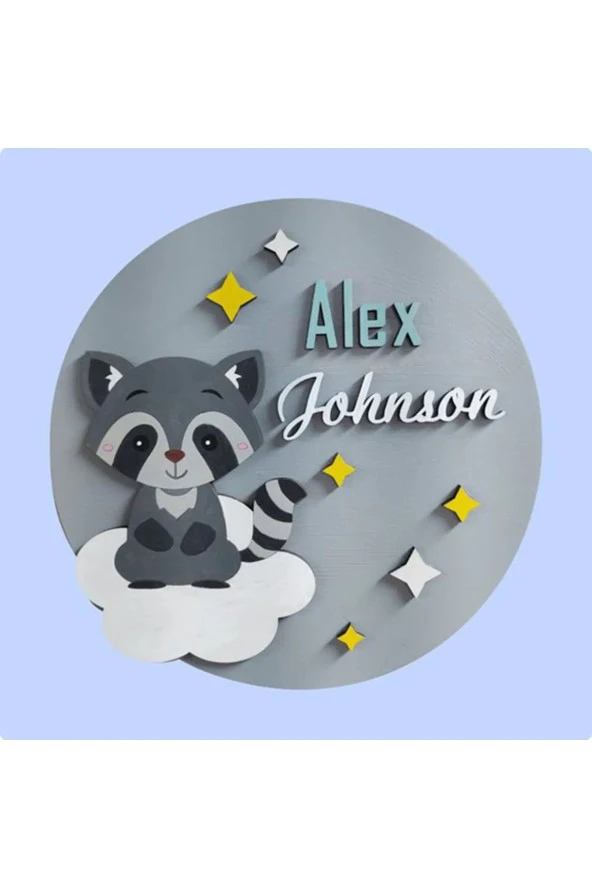 Özel Konsept Tasarım Isimli Bebek Çocuk Kapı Süsü ürün görseli 1