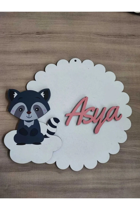 Özel Konsept Tasarım Isimli Bebek Çocuk Kapı Süsü - Resim 2