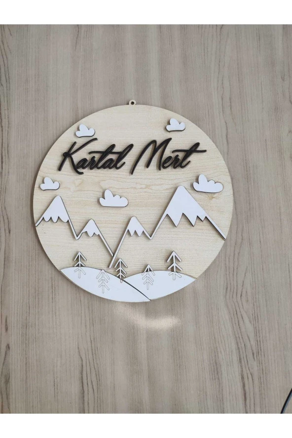 Özel Konsept Tasarım Renkli Isimli Bebek Çocuk Kapı Süsü ürün görseli 1