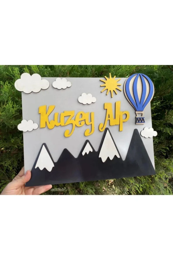 Özel Konsept Tasarım Isimli Bebek Çocuk Kapı Süsü ürün görseli 1