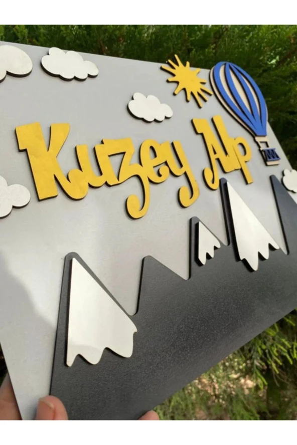 Özel Konsept Tasarım Isimli Bebek Çocuk Kapı Süsü - Resim 3