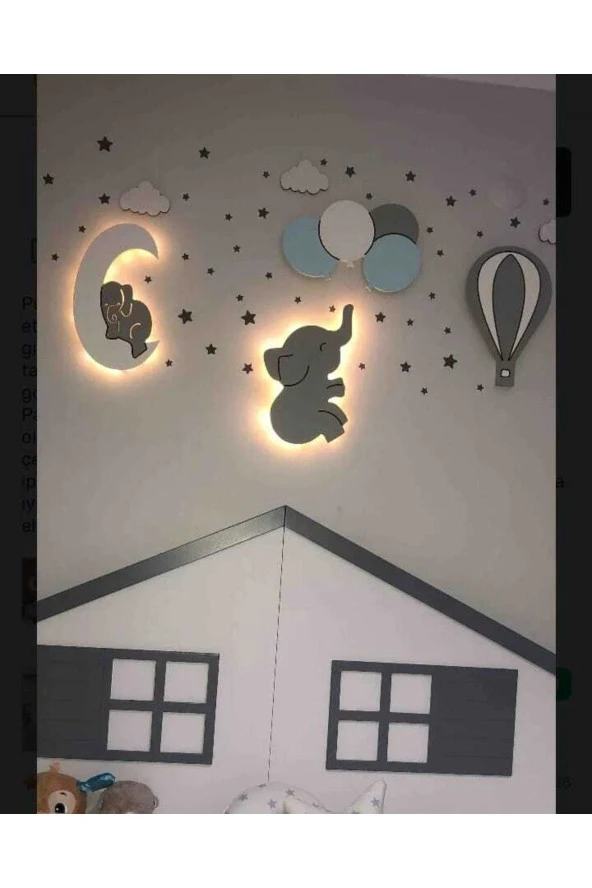 Çocuk Odası Dekoratif Ahşap Gece Lambası Ledli Aydınlatma - 3