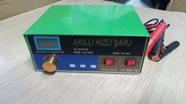 Akıllı Elektronik Voltaj Ayarlı 12 V-24 V Şarj Cihazı