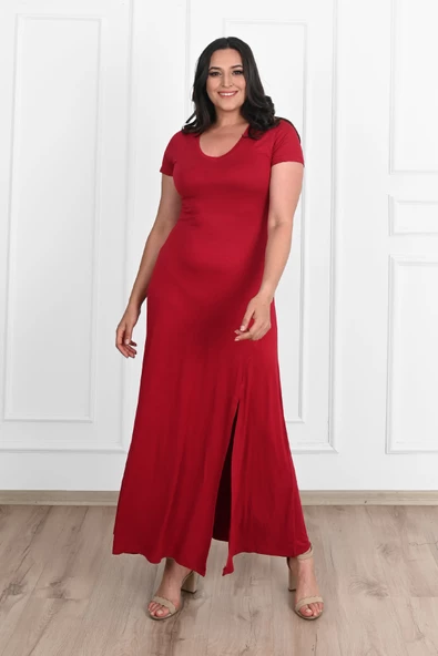 Kadın Yırtmaç Detaylı Elbise 5174-23 - 9