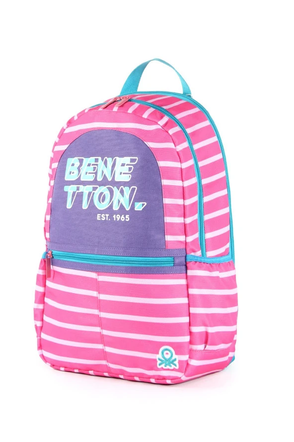 Çocuk Kol Saati Hediyeli Benetton Büyük Kapasiteli Çocuk Okul Çantası B.NT.03752 - 2