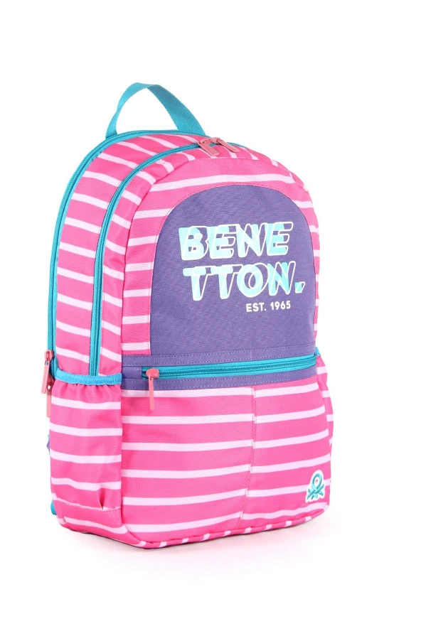 Çocuk Kol Saati Hediyeli Benetton Büyük Kapasiteli Çocuk Okul Çantası B.NT.03752 - 3