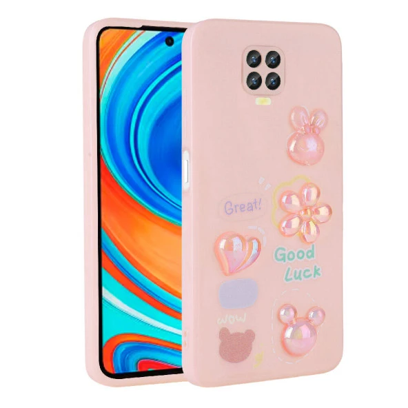 Xiaomi Redmi Note 9 Pro Kılıf Kamera Korumalı Kabartma Figürlü Parlak Silikon Kapak (Toys)