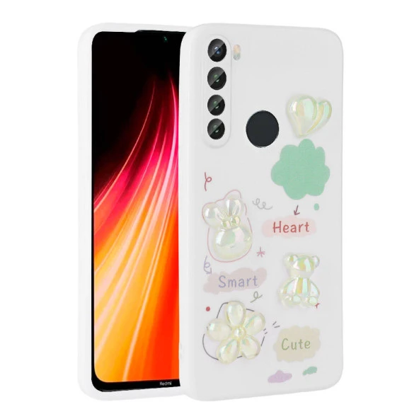 Xiaomi Redmi Note 8 Kılıf Kamera Korumalı Kabartma Figürlü Parlak Silikon Kapak (Toys)