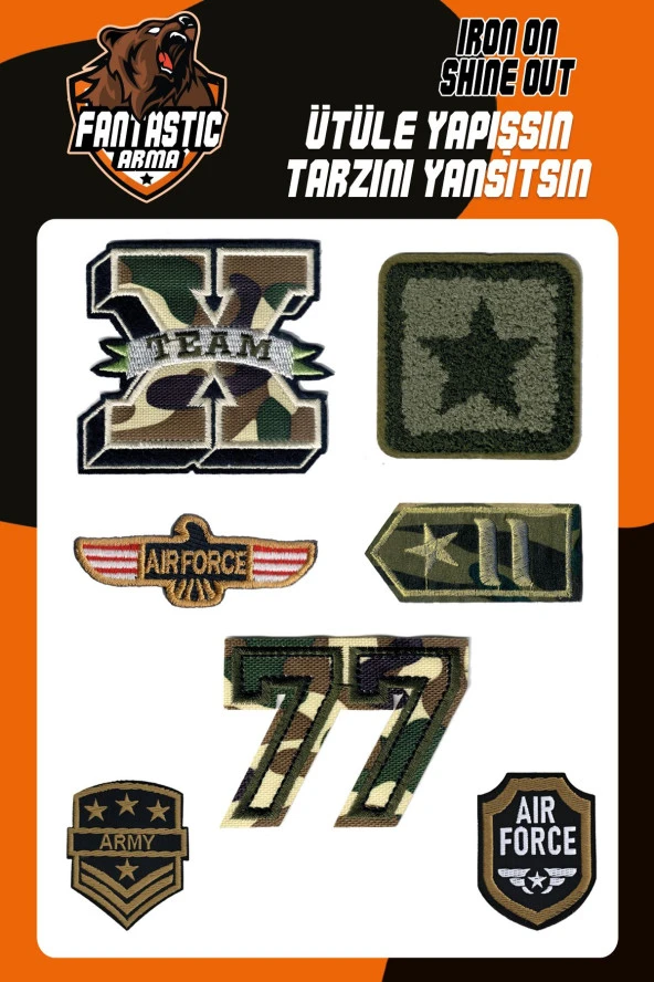 Ütü Ile Yapışan Nakış, Süzene, Dokuma Karışık Arma Patch Yama Seti Askeri, Air Force, Army Model