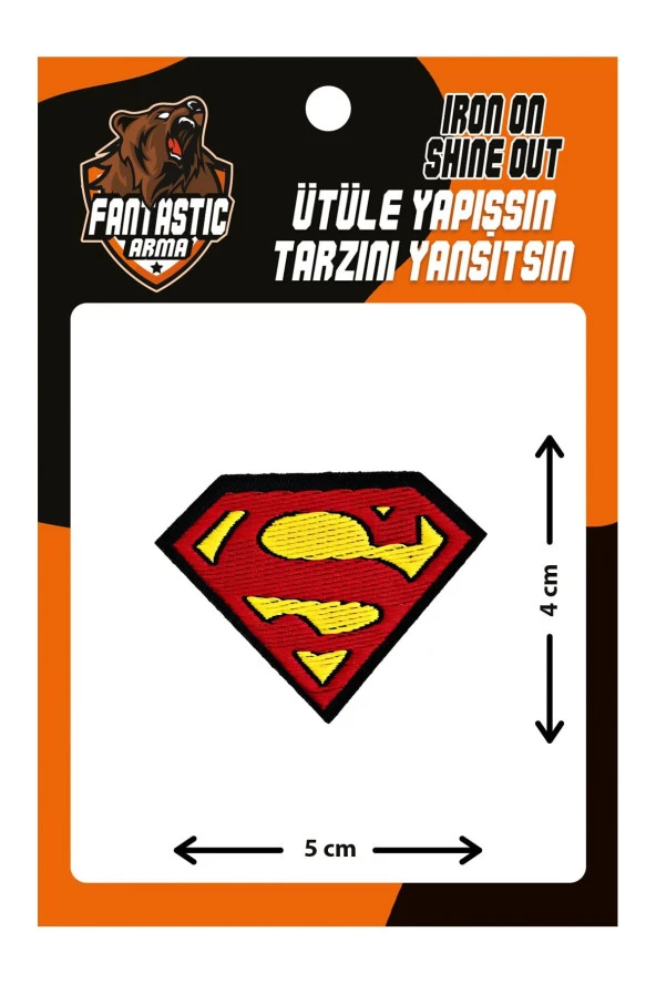 10'lu Paket Ütü Ile Yapışan Dokuma Arma Patch Yama Superman Modeli