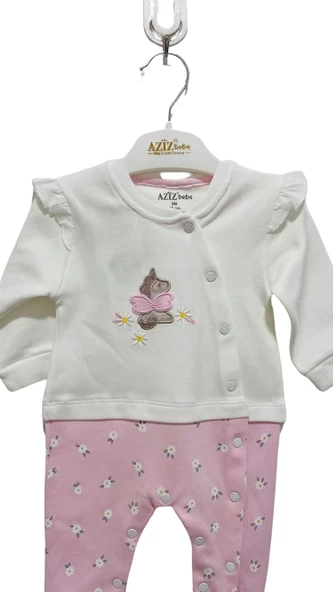 uğurböceğiçocuk Aziz Bebe Papatya Baskılı Patiksiz Bebek Tulum 6895 - 9