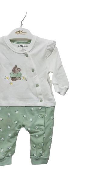 uğurböceğiçocuk Aziz Bebe Papatya Baskılı Patiksiz Bebek Tulum 6895 - 5