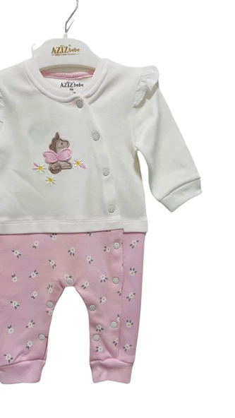 uğurböceğiçocuk Aziz Bebe Papatya Baskılı Patiksiz Bebek Tulum 6895 - 10