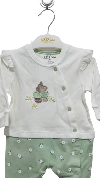 uğurböceğiçocuk Aziz Bebe Papatya Baskılı Patiksiz Bebek Tulum 6895 - 2