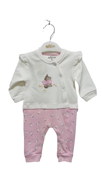 uğurböceğiçocuk Aziz Bebe Papatya Baskılı Patiksiz Bebek Tulum 6895 - 4
