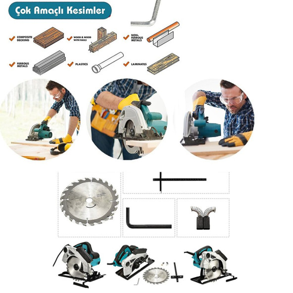 Professional Elektrikli Daire Testere 1400W (Mavi)  EEA192 (B) - 2