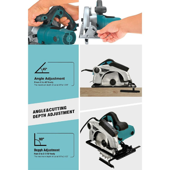 Professional Elektrikli Daire Testere 1400W (Mavi) EEA192 (B) - 3