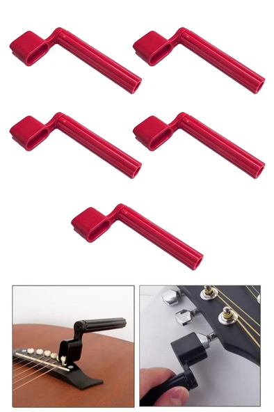 Midex W11-RD-5X Gitar Tel Sarıcı Gitar Burgu Çevirici (Kırmızı 5 Adet) ürün görseli 1