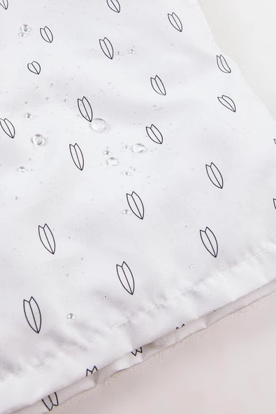 Sörf Tahtası Baskılı Beyaz Erkek Deniz Şortu - 5