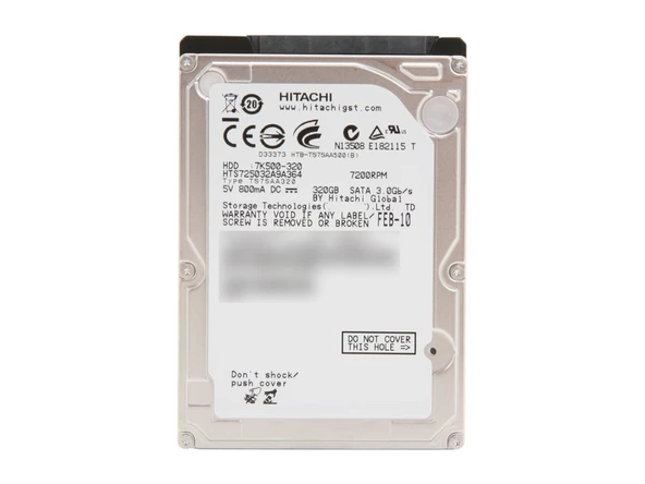 2.5" 320gb 5400rpm Notebook Hdd (refurbished)