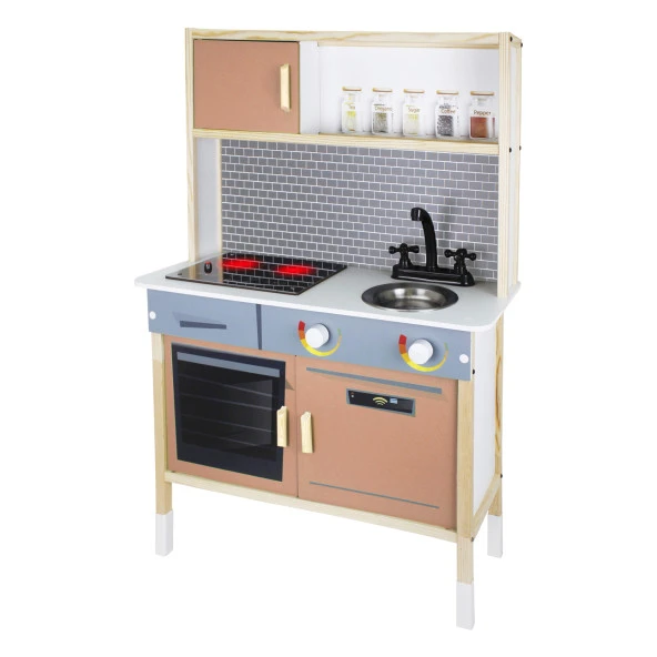 Toysilla Eğitici Led Aydınlatmalı Ahşap Oyuncak Mutfak Seti - T1024