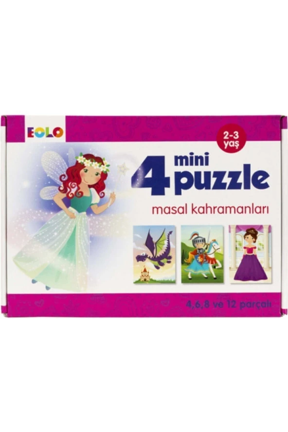 Masal Kahramanları - 4 Mini Puzzle - Null