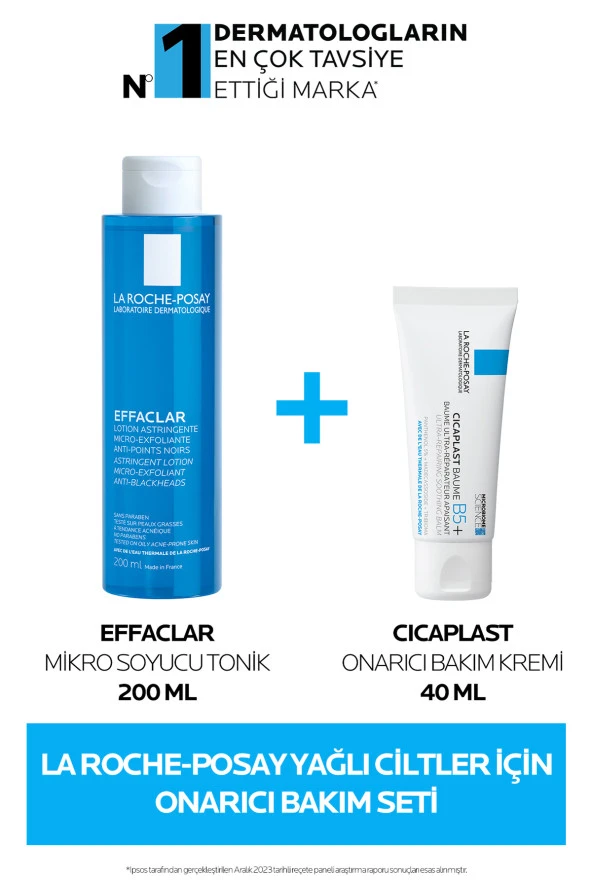 La Roche Posay Effaclar Sivilceye Eğilimli Ciltler için Tonik 200ml + Cicaplast Baume B5 Onarıcı Bakım Kremi 40ml ürün görseli 1