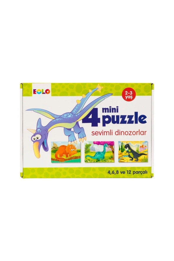 Çocuklar Için Puzzle Sevimli Dinozorlar 2-3 Yaş