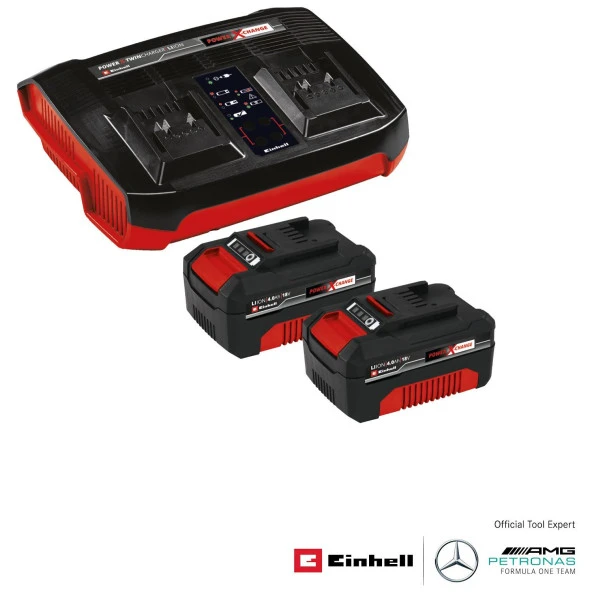 Einhell 2x4,0Ah & Twincharger Kit Akü & Şarj Cihazı