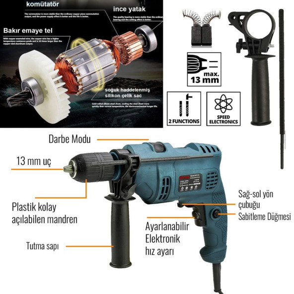 Elektrikli 13mm Darbeli Matkap  EEA214 (B) - 3