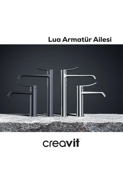 CREAVİT Lua Lavabo Bataryası Armatürü Metalik Gri LU1500GR - 6