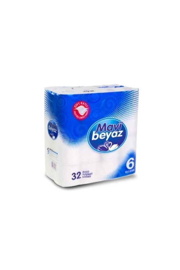 Mavi Beyaz Çift Kat Tuvalet Kağıdı 32 Rulo