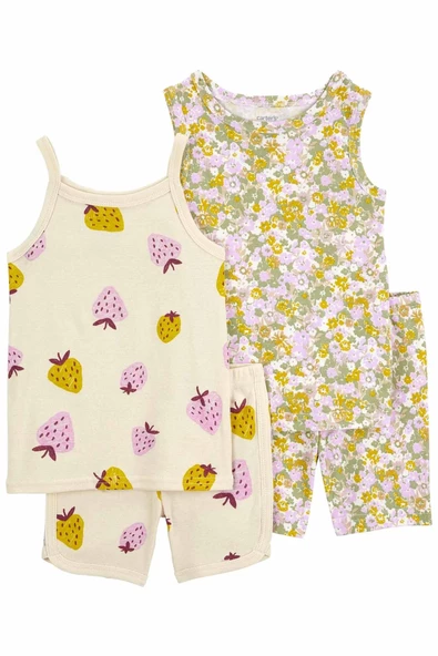 Carter's Kız Bebek 4'Lü Pijama Set 1Q514710 Karışık Renkli