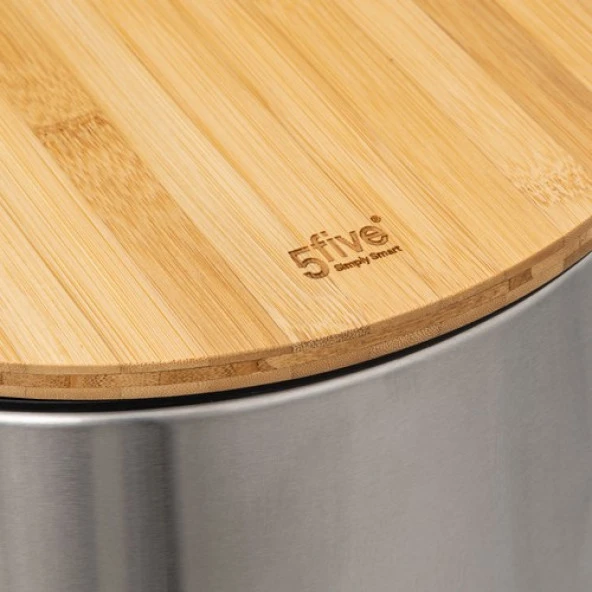 5five Simply Smart Bambu 30 Lt Paslanmaz Çelik Çöp Kovası - 3