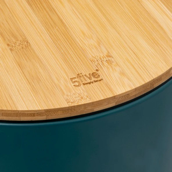 5five Simply Smart Bambu 30 Lt Metal Petrol Mavisi Çöp Kovası - 2