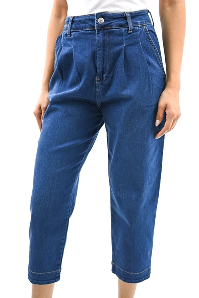 Kadın Mom Kalıp Kot Pantolon 4411-24 - 6